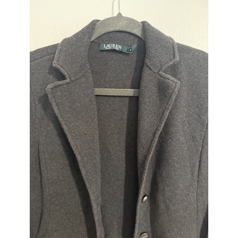 Lauren Ralph Lauren Blazer Womens Medium cotton Poly Blend Silver Button Jacket - Picture 8 of 8